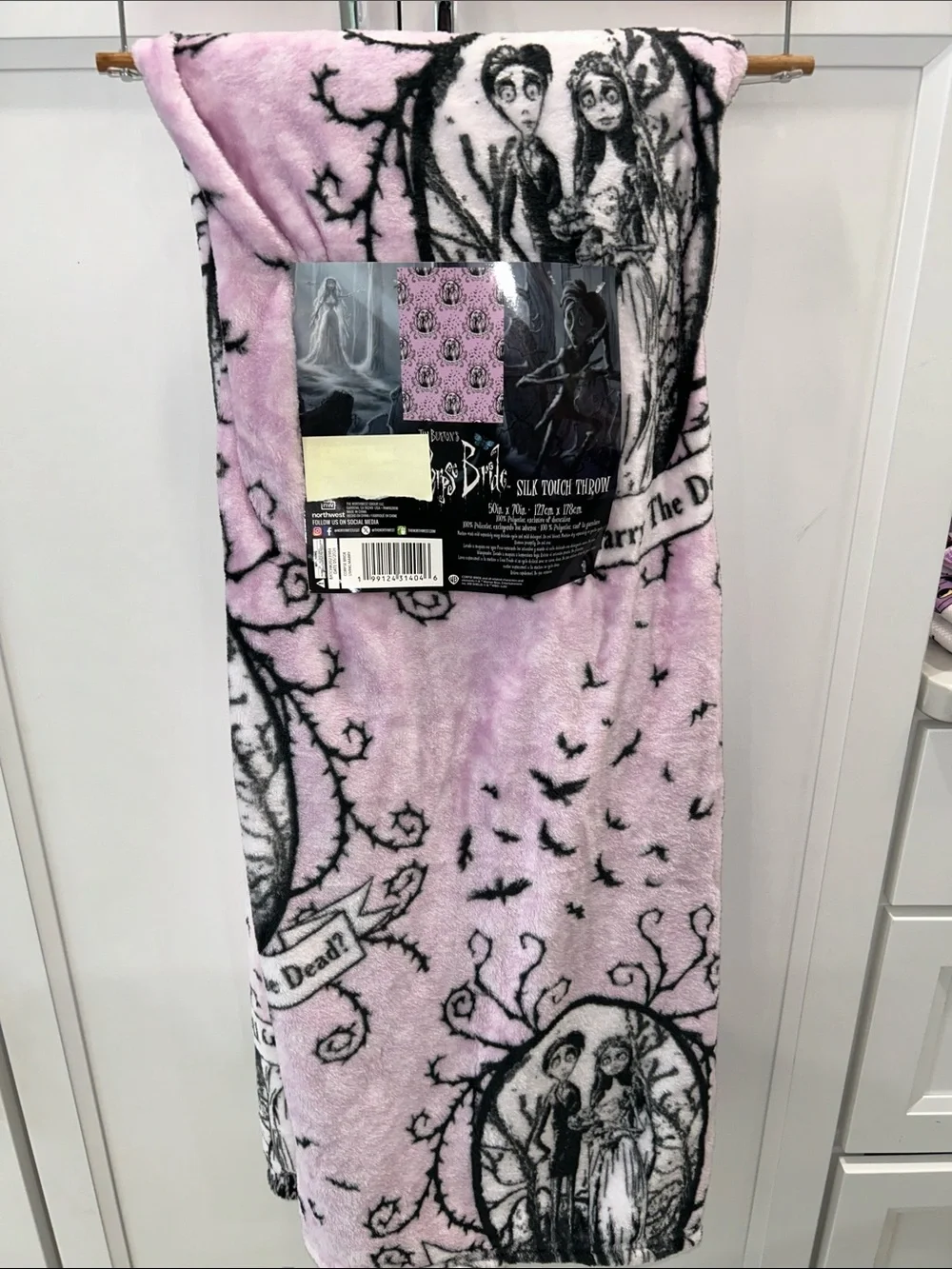 Tim Burton Corpse Bride Plush Throw Blanket 50”x70”